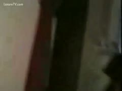 A dirty married harlot enjoys consuming a dog's feces.